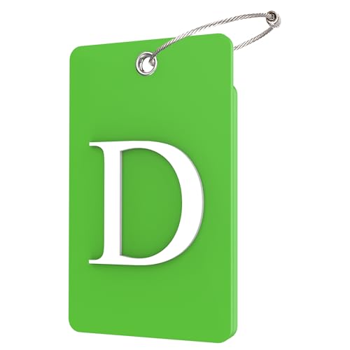 Gostwo 2 Pack Luggage Tags for Suitcases 26 Initial Letter Travel Luggage Baggage Identification Labels ID Tag Fully Bendable Tags with Stainless Steel Loop Green Letter D - Image 1