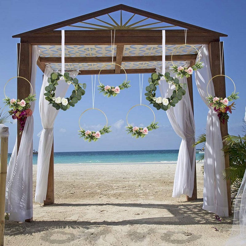 5pcs الماسك الأطواق الزهور الحلقات المعدنية macrame الحرف الأطواق الزهور ديي لوازم ديي - Image 4