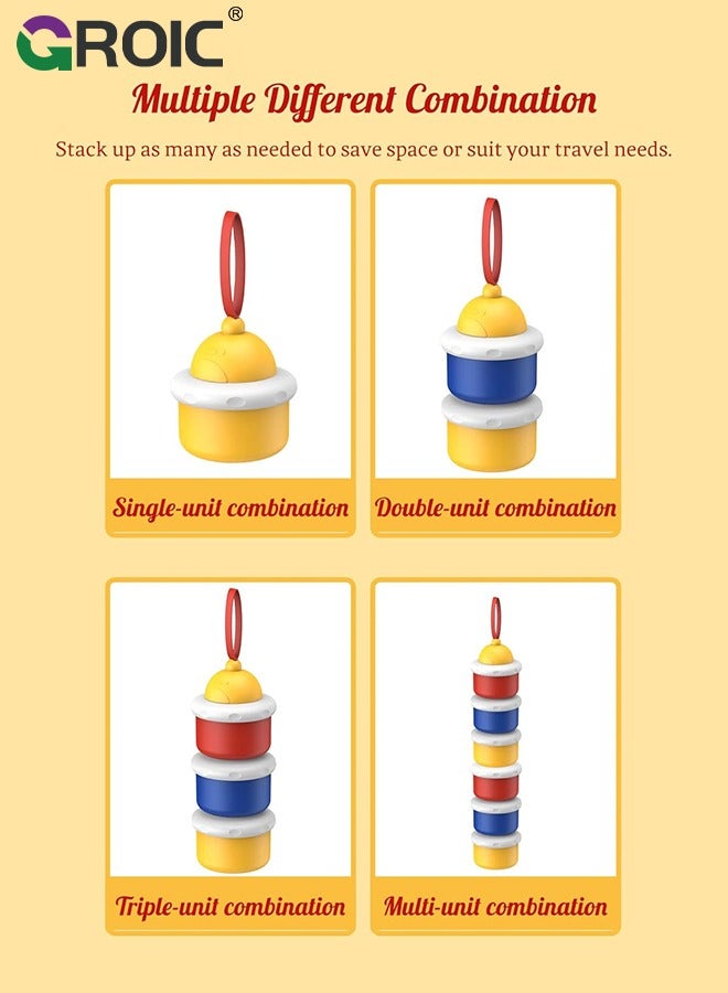 GROIC 3 Layers Baby Formula Dispensers,Stackable Portable Baby Formula Storage Container,Infant Milk Powder Box,Food Snacks Storage Box - Image 3