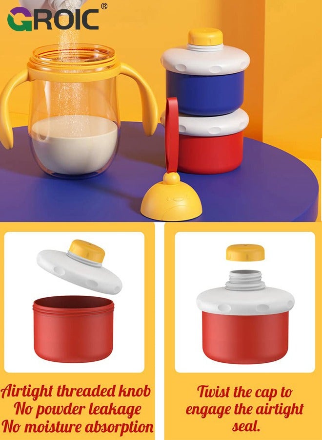 GROIC 3 Layers Baby Formula Dispensers,Stackable Portable Baby Formula Storage Container,Infant Milk Powder Box,Food Snacks Storage Box - Image 4
