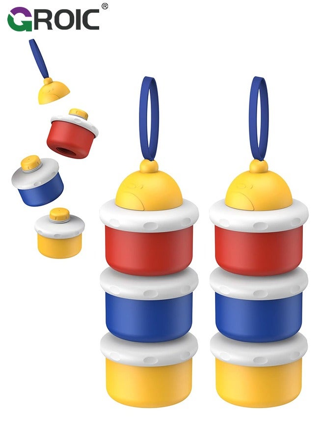 GROIC 3 Layers Baby Formula Dispensers,Stackable Portable Baby Formula Storage Container,Infant Milk Powder Box,Food Snacks Storage Box - Image 1