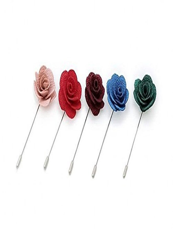 DEEPERFETTO Handmade Rose Flower Lapel PIN Boutonniere Brooch for Men - Image 5