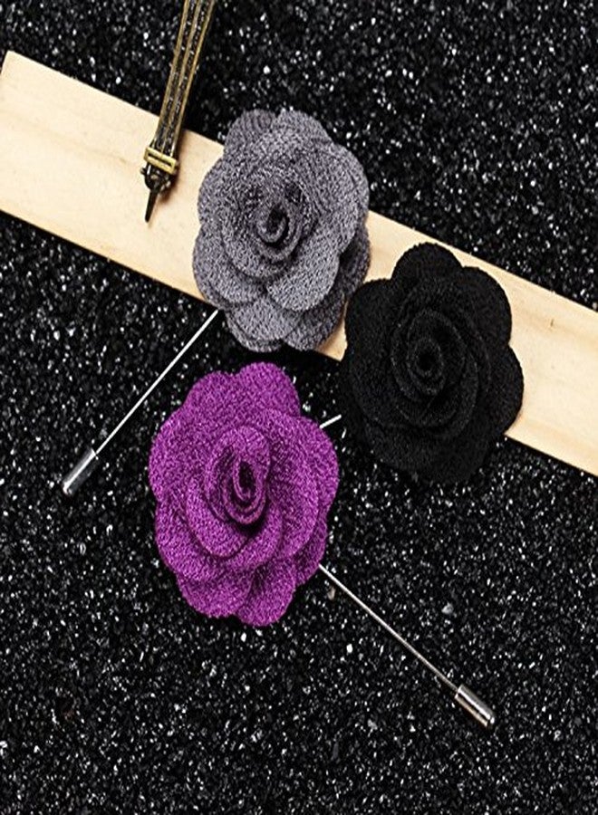DEEPERFETTO Handmade Rose Flower Lapel PIN Boutonniere Brooch for Men - Image 4