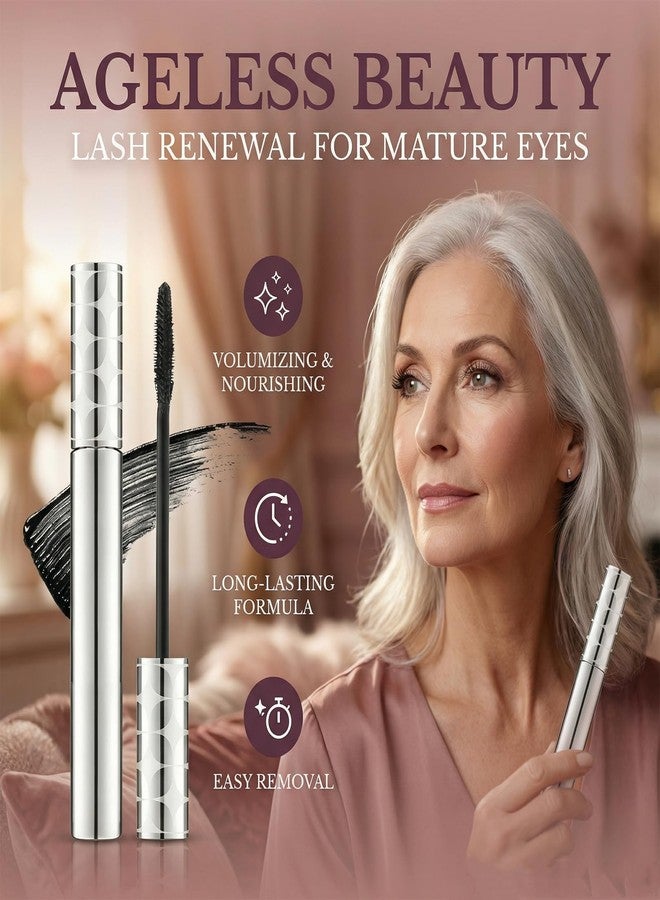 Loobexery Volume Mascara for Older Women 60 Plus, 2026 New Mascara Volumizing and Lengthening Tubing Mascara for Mature Women with Thinning Lashes, Non Clumping Waterproof & Long-Wearing (Black) - Image 3