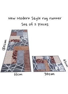 Mac Carpet New Modern Style Rug Runner Set – 2 Pieces (66×180 cm and 43×70 cm)  Lightweight and Durable  - Image 2