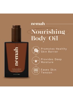 Nemah Nemah - Nourishing Belly Oil for Pregnant Women, Pregnancy Belly Oil - Hydrating Stretch Mark Oil with Jojoba and Coconut Oil - Vegan & Cruelty-Free - 3.4 fl. oz.  - Image 2