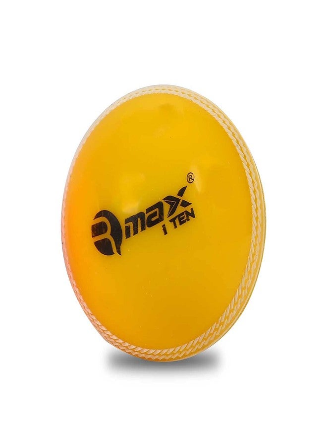 Rmax i-10 PVC Cricket Ball for Practice, Training, Matches for All Age Group (Knocking Ball, Hard Shot Ball, i-10 Soft Ball) (Yellow, Pack of 1) - Image 2
