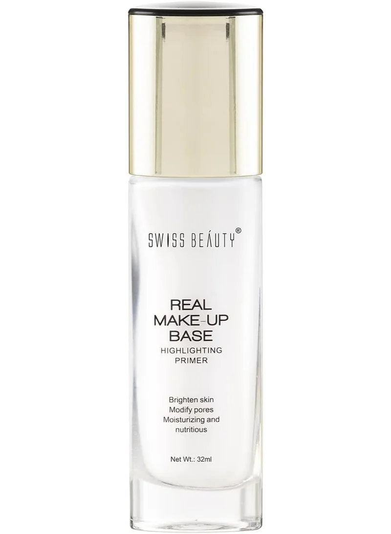 Swiss Beauty Swiss Beauty Real Makeup Base Highlighting Primer| Skin-Hydrating Poreless Primer With Natural Glow Finish For Face Makeup |Shade - Natural Tint, 32Ml