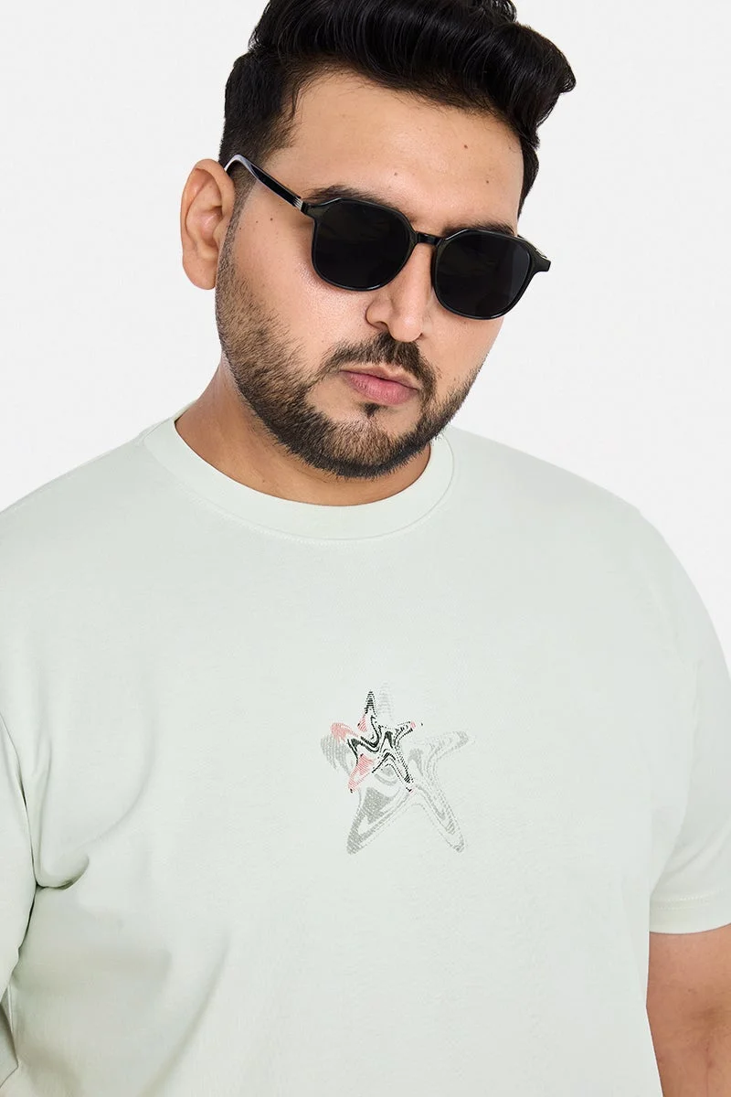 SNITCH Light Grey Graphic Regular Fit Plus Size T-Shirt