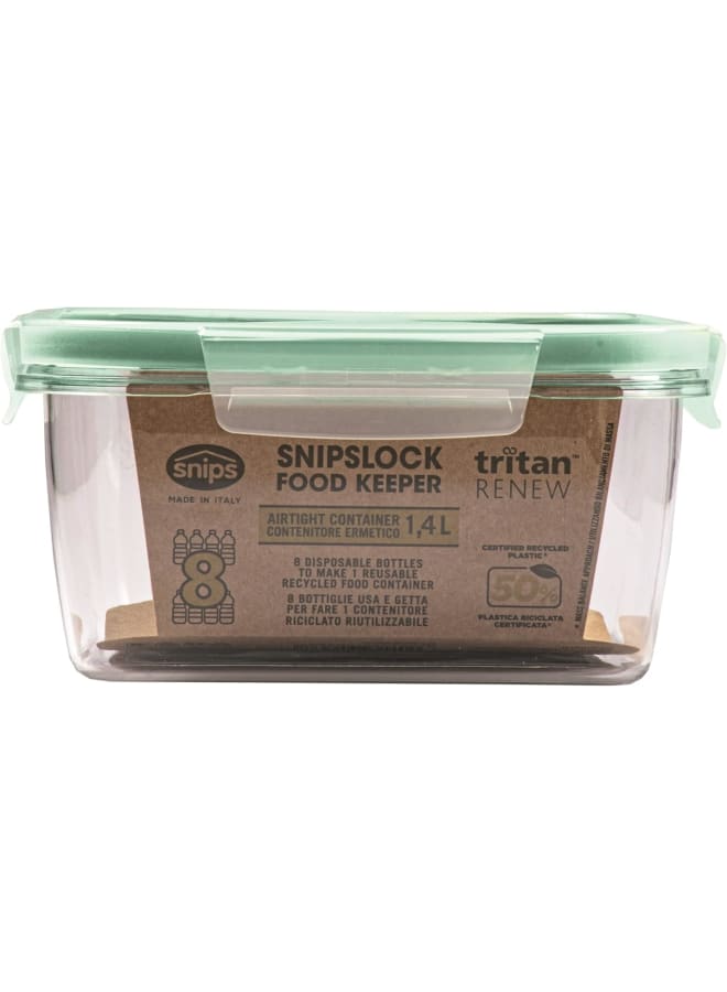 Snips Food Keeper Recycled Plastic, 1.4 L, Square, Multi-Colour, Large - Image 5