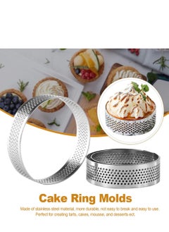 Excefore Circular Tart Ring Stainless Steel Nonstick Round Cake Rings Perforated Cake Mousse Ring Circular Cookies Cutter Pastry Tool  - Image 2