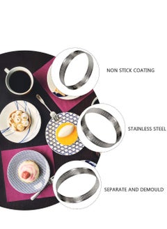Excefore Circular Tart Ring Stainless Steel Nonstick Round Cake Rings Perforated Cake Mousse Ring Circular Cookies Cutter Pastry Tool  - Image 4