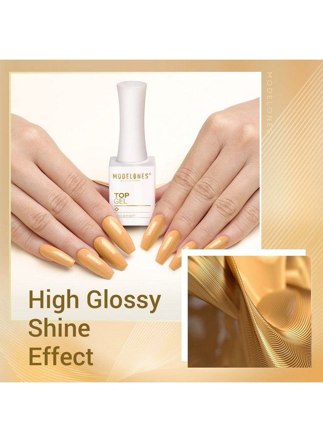 modelones - No Wipe Gel Top And Base Coat Set 2Pcs 10 Ml Clear Shine Finish Long Lasting Gel Top Coat Base Coat For Gel Nail Polish Soak Off U V/Led Top Coat Gel Nail Polish For Home Diy & Salon - Image 1