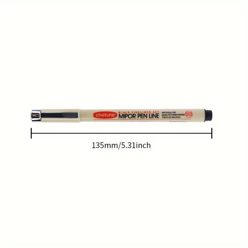 TISHRIC 8811 Fine Liner Pen Size 3 Artistic Sketching Marker Black Nylon Cartoon Drawing Supplies - Image 2