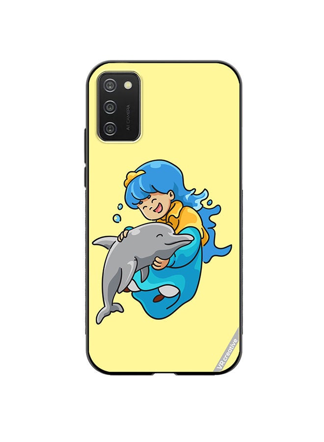 VR CREATIVE Protective Case Cover For Samsung Galaxy A02s Blue Princess Design Multicolour - Image 1