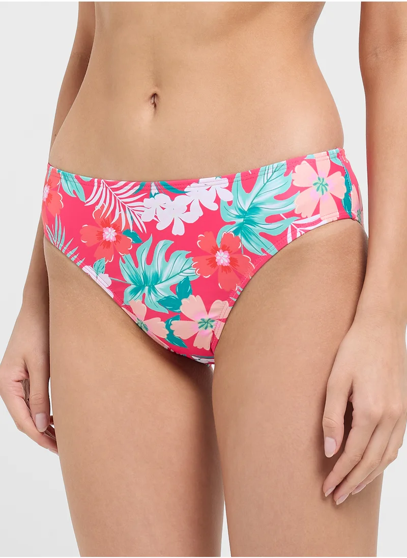جينجر 2 Pc Strappy Swim Top & Floral Brief Set