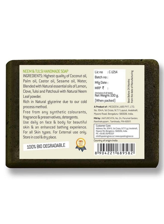 Speaking Tree Healing Neem And Tulsi Handmade Soap -100 Gms (Pack Of 2)  - Image 3