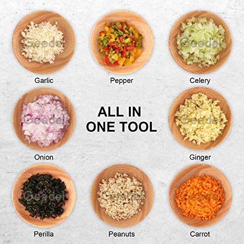 Geedel Food Chopper, Easy to Clean Manual Hand Vegetable Chopper Dicer, Dishwasher Safe Slap Onion Chopper for Veggies Onions Garlic Nuts Salads White - Image 4
