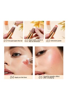 QiBest Face Highlighter Bronzer Stick with Cushion Applicator Attached Easy to Blend Long Lasting & Smooth Natural Matte Finish Lightweight Super Silky Cream Contour Face Illuminator Makeup Stick No.05  - Image 5