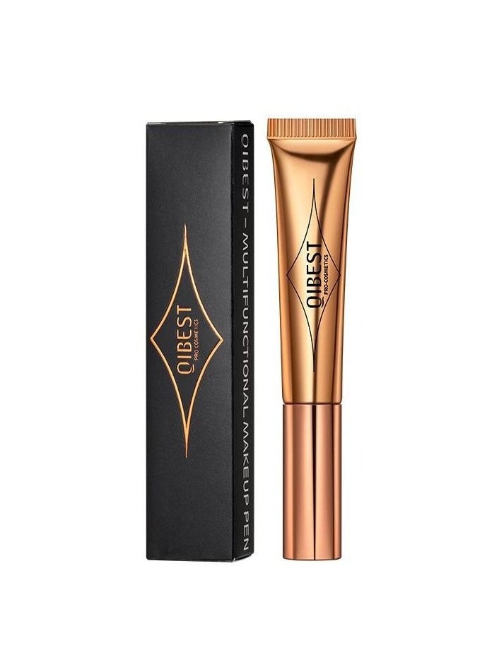 QiBest - Face Highlighter Bronzer Stick with Cushion Applicator Attached Easy to Blend Long Lasting & Smooth Natural Matte Finish Lightweight Super Silky Cream Contour Face Illuminator Makeup Stick No.05 - Image 1