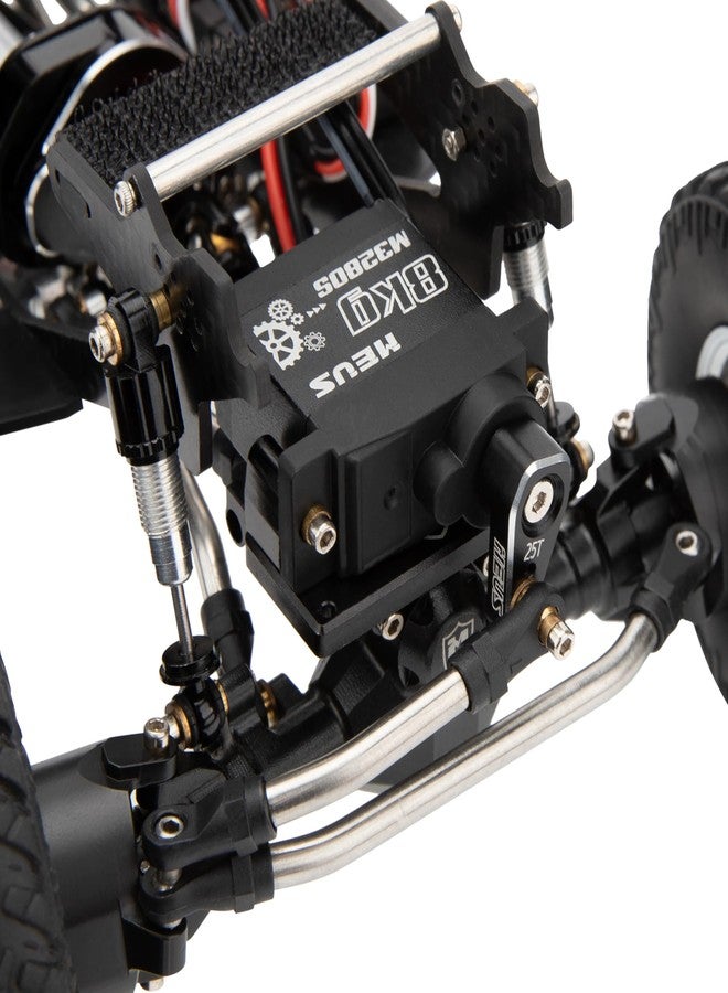 MEUS RACING سيرفو التوجيه MEUS Racing Cored SCX24 مع قاعدة تثبيت وذراع سيرفو لقطع غيار ترقية سيارة الزحف SCX24 1/24 RC (M3280S) - Image 2