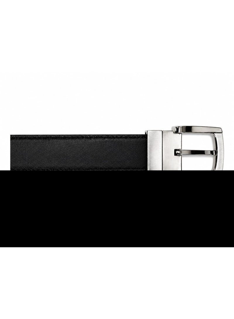 Hilfiger Denim Tommy Hilfiger Men's Reversible Leather Belt – Black & Brown with Silver-Tone Buckle Hilfiger Denim - Image 3