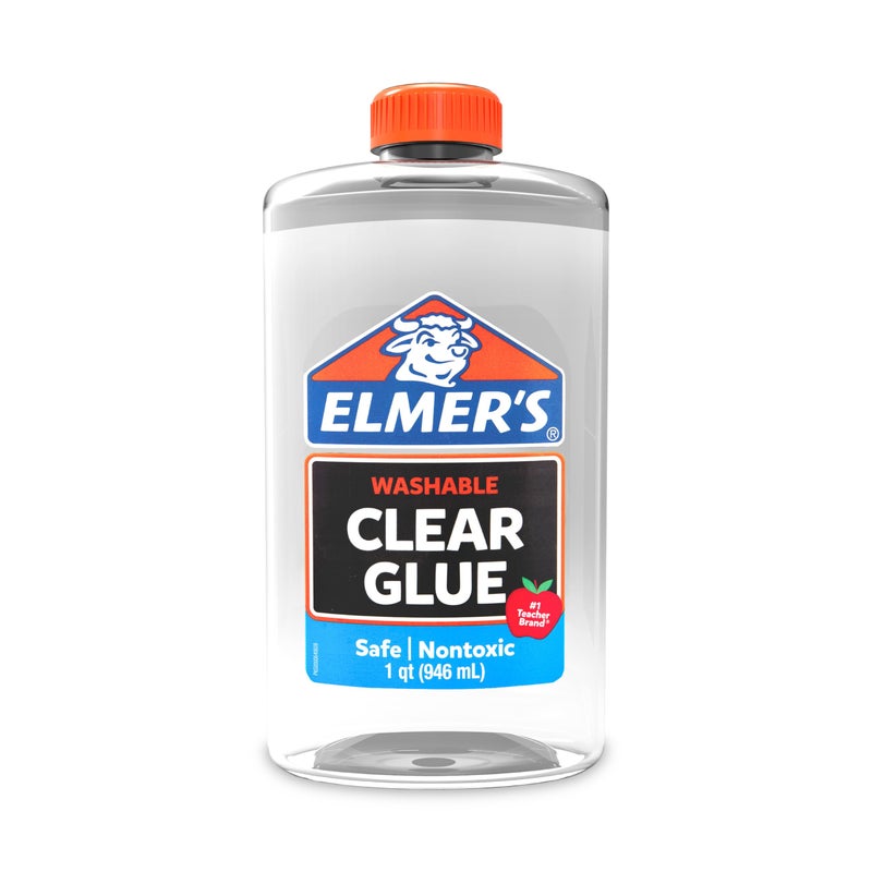 Elmer's Liquid School Glue, Clear, Washable, 32 Ounces - Great for Making Slime - Image 1