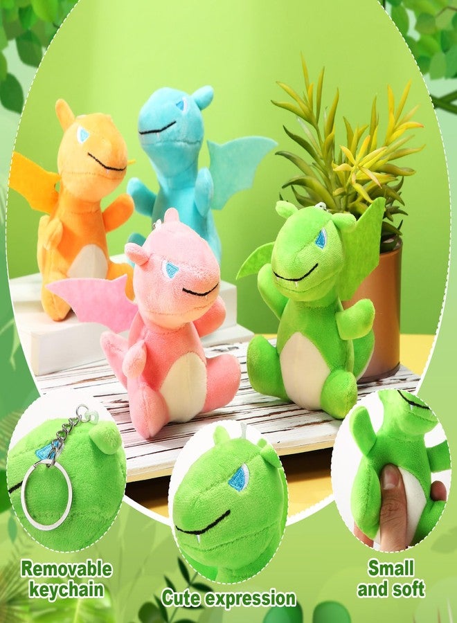 Siifert 12 Pcs Plush Dragon Stuffed Animals Bulk Cute Dinosaur Plush Keychain for Present Kid Birthday Halloween Christmas Favor - Image 3