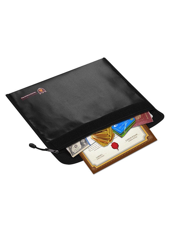 Generic Fireproof Document Bag Silicone Coated Fire Resistant Money File Folder Holder Organizer Safe Storage for Office Home Bank Cards Passport Valuables Jewlry Cash  - Image 1
