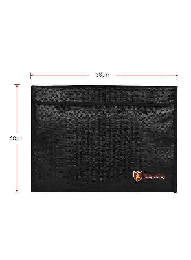 Generic Fireproof Document Bag Silicone Coated Fire Resistant Money File Folder Holder Organizer Safe Storage for Office Home Bank Cards Passport Valuables Jewlry Cash  - Image 5
