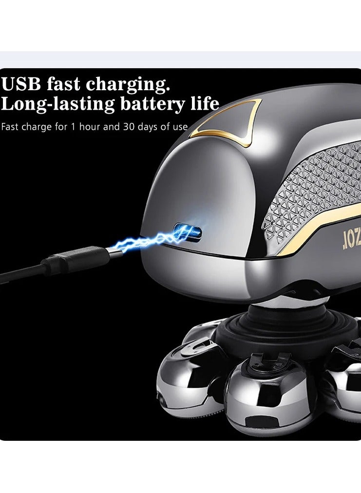 AROAQ 6in1 Men's Electric Head Shaver Razor Rechargeable Cordless Hair Shaving Razors for Bald Men Beard Trimmer Body Grooming Kit - Image 5