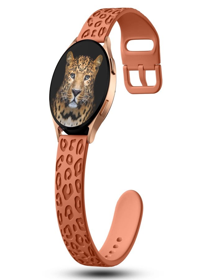 IKANFI 6Pack Engraved Band Compatible with Samsung Galaxy Watch 5 Band/Galaxy Watch 4 Bands/Galaxy Watch 3 Bands/Active 2 Watch Bands,20mm Leopard Silicone Sport Strap Replacement for Women Men- - Image 4