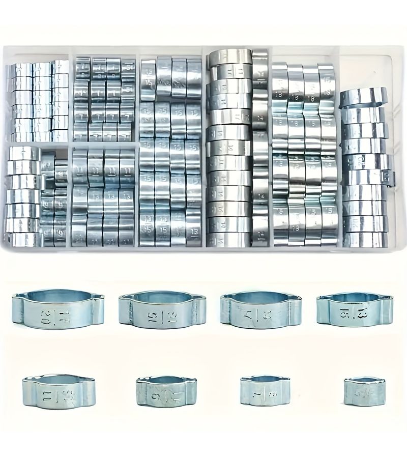 70 Heavy Duty Galvanized Double Ear Hose Clamps Multi Size Assortment For Fuel Lines Hoses And Pipe Clamps 45 Degree Angle Design Corrosion Resistant Surface Leak Proof - Image 2