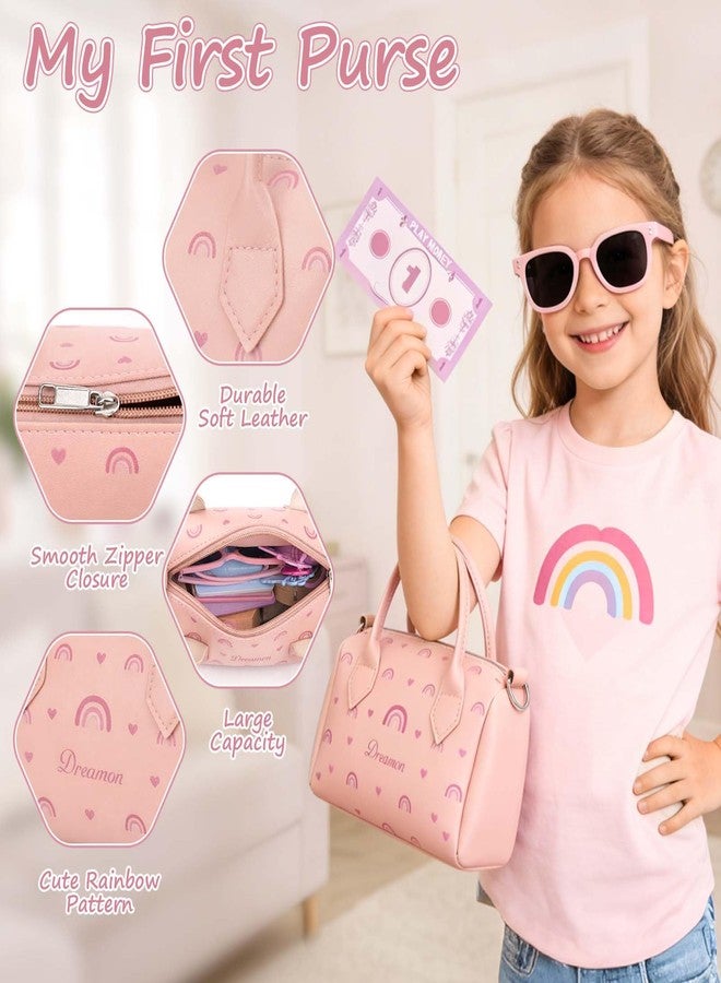 Dreamon Play Purse for Little Girls - 30PCS Toddler Purse with Wooden Pretend Makeup Kit, Handbag, Phone, Wallet, Keys - Princess Pretend Play Toys Birthday Gift for Girls Age 3 4 5 6 + Year Old - Image 3
