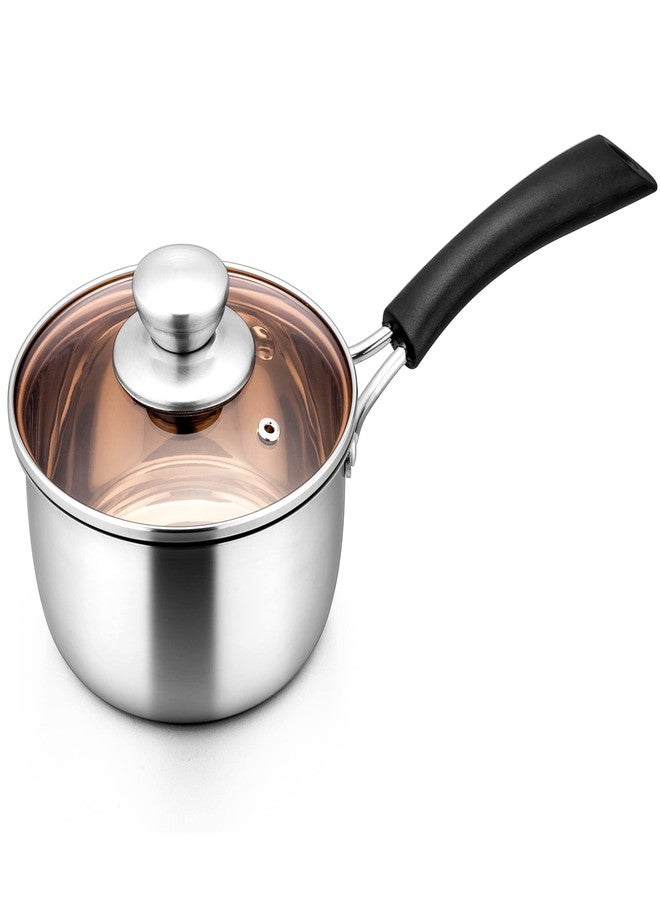 LIANYU 1QT Saucepan with Lid, Stainless Steel Sauce Pan, Induction Ready - Image 1