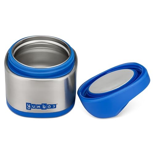 Yumbox Cubi Triple Insulated Stainless Steel Thermal Jar for Hot & Cold Lunches, Kids Size, Easy Open and Carry Handle, Unique Rounded Square Jar and Non-Slip design (Surf Blue) - Image 5