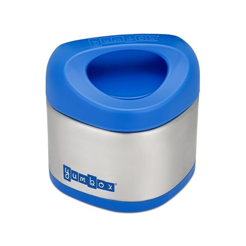 Yumbox Cubi Triple Insulated Stainless Steel Thermal Jar for Hot & Cold Lunches, Kids Size, Easy Open and Carry Handle, Unique Rounded Square Jar and Non-Slip design (Surf Blue) - Image 4