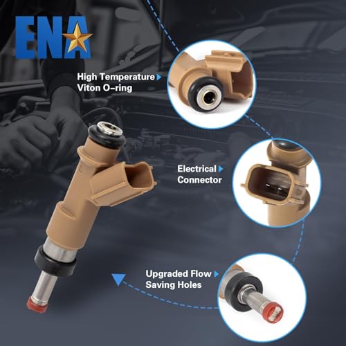 ENA بديل حقن الوقود ENA لـ FJ1087 23209-39215 2320939215 متوافق مع تويوتا 4Runner FJ Cruiser Tundra V6 4.0L 2010 2011 2012 2013 2014 2015 2016 2017 2018 2019 2020 2021 2022 V6 4.0L، مجموعة من 6 - Image 2