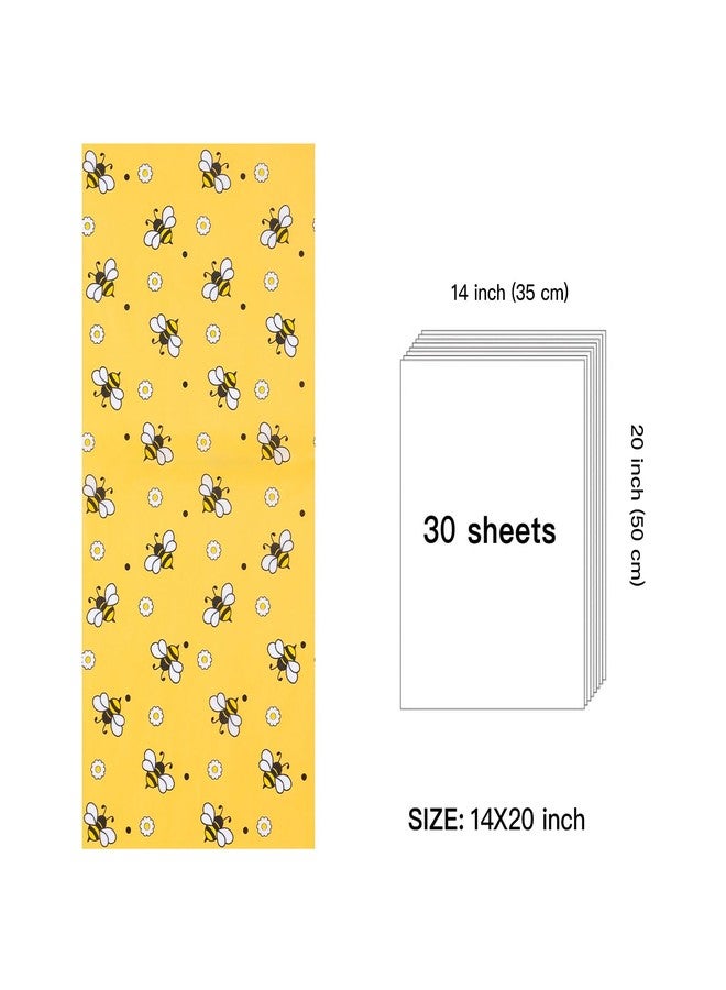 WRAPAHOLIC Bee Wedding Wrapping Tissue Paper - 30 Sheets 14x20 Inch Floral Bee Tissue Paper Bulk for Bridal Shower, Wedding, Birthday, Baby Shower - Image 4