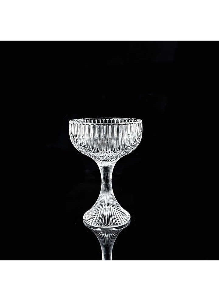 BLISS START BLISS START Coupe Glasses Set of 4 180ml Classic Cocktail Glassware for Champagne Martini Manhattan Cosmopolitan Sidecar Crystal Speakeasy Style Saucer Goblets with Stems  - Image 5