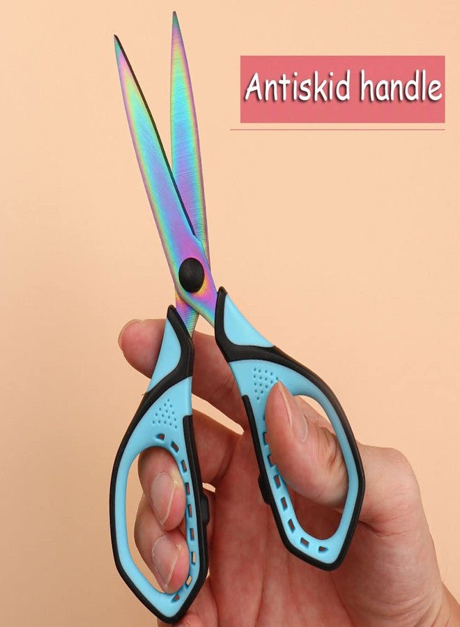 Jasni 3 Pack Teflon blackening Non-Stick Premium 7.5" Titanium No Rust Super Sharp Scissors Shears Soft Comfort-Grip Scissors for Office School Home Art Craft DIY student scisosrs paper Sewing Fabric - Image 4
