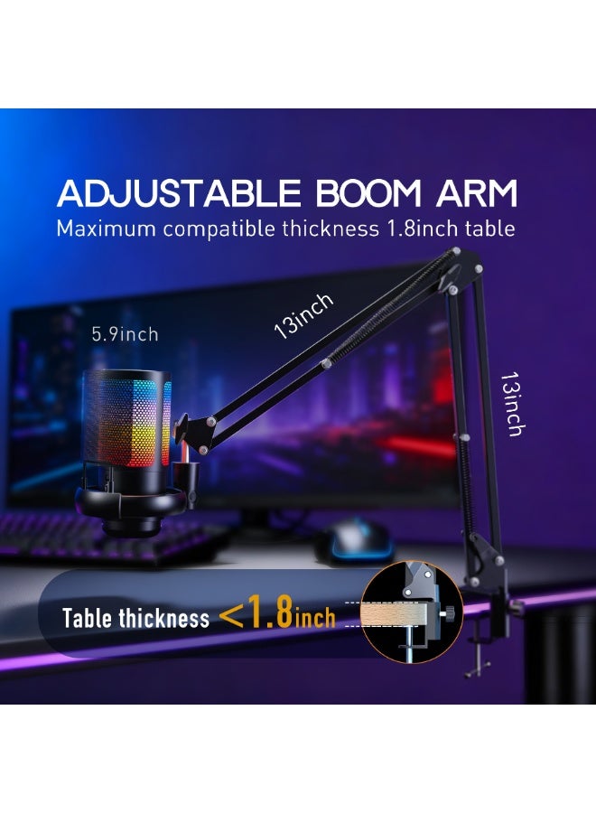 RGB Gaming Microphone | Cardioid Polar Pattern + DSP Noise Cancellation All-Round Microphone for Live Streaming and Esports - Image 5