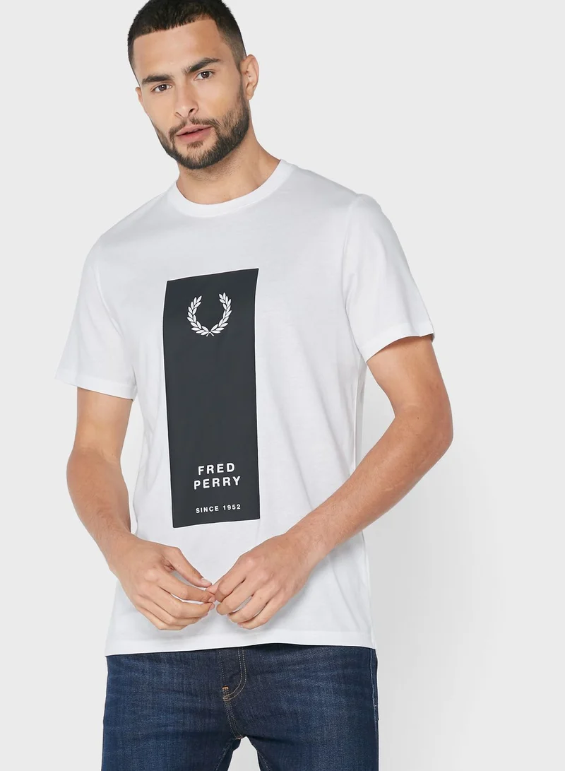 FRED PERRY Block Printed Crew Neck T-Shirt