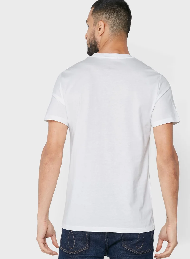 FRED PERRY Block Printed Crew Neck T-Shirt