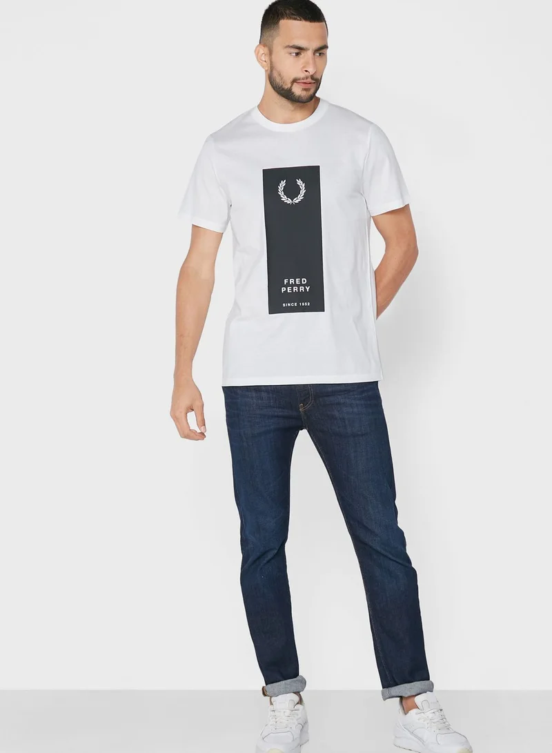 FRED PERRY Block Printed Crew Neck T-Shirt