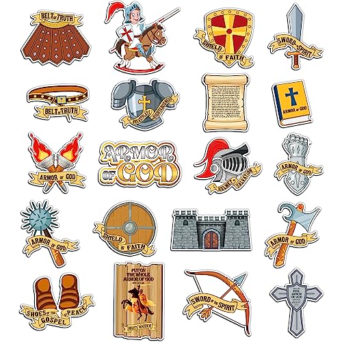 Junkin 500 Pcs Armor of God Stickers for Bible Verse Religious Stickers Armor Knight Medieval Sticker for Sunday Teacher Reward Art Crafts Religious Party Favor - Image 1