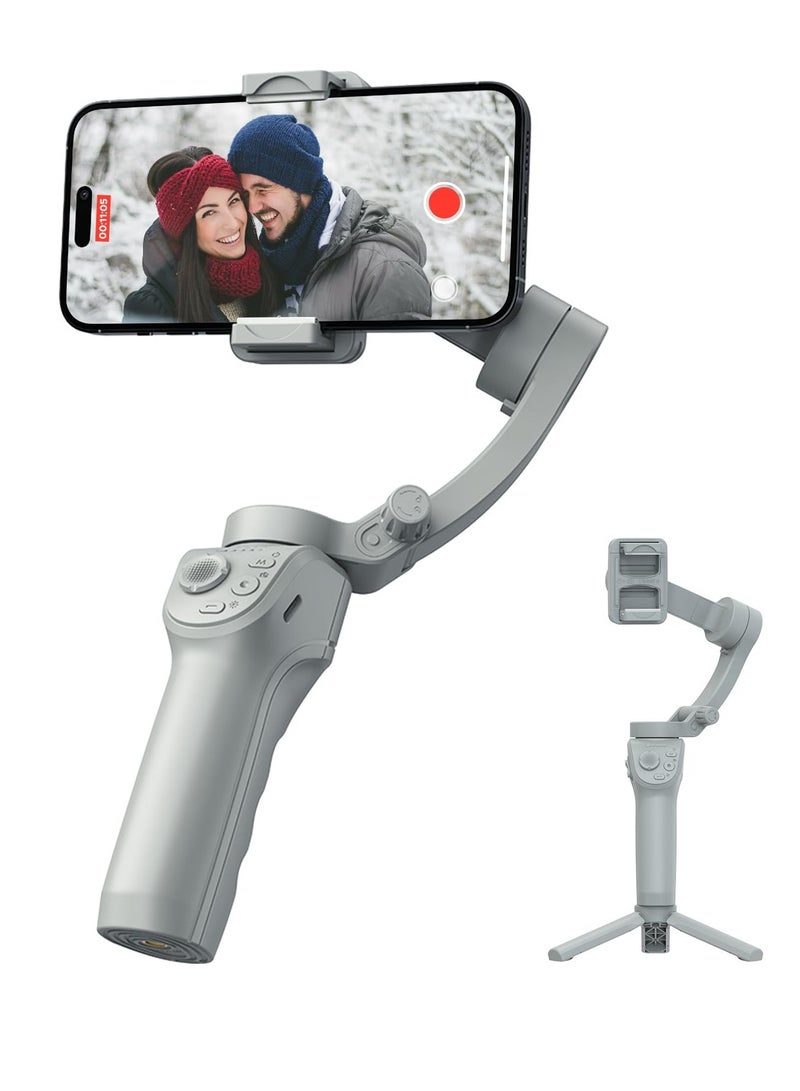 Excefore Portable 3-Axis Gimbal Stabilizer for Smartphone, Foldable Gimbal Gimble, Face Trakcing Stabilizer for Video Recording, for Apple/Android/Huawei/Samsung, TikTok YouTube Vlogging Kit - Image 1