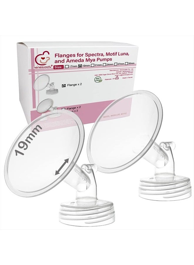 Nenesupply 2pc 19mm Flanges Compatible with Spectra S1 Spectra S2 Synergy Gold Breastpumps Replacement to Spectra Pump Parts and Spectra Flange Replace Spectra S2 Parts and Spectra 19mm - Image 1