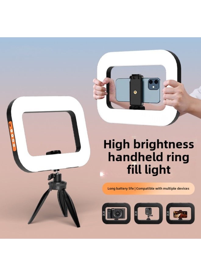 YM-200 Outdoor Charging Fill Light Desktop Live Rabbit Cage Mobile Photography Light Handheld Ring Beauty Fill Light-Light Source Color:Rechargeable Model With 2 Hours Of Battery Life