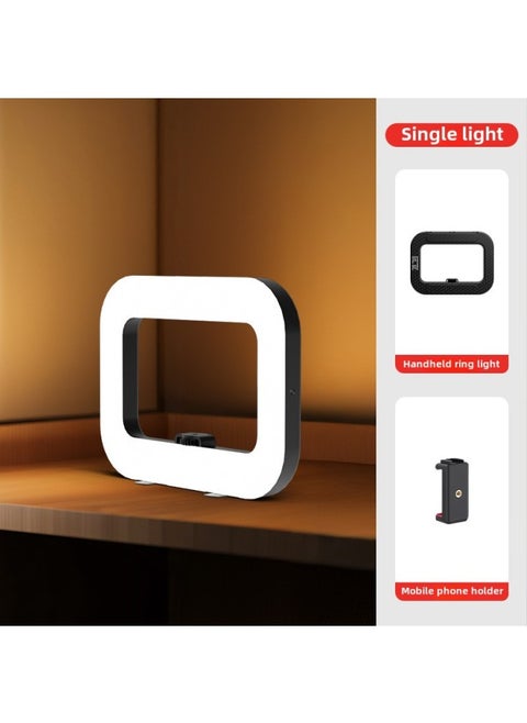 YM-200 Outdoor Charging Fill Light Desktop Live Rabbit Cage Mobile Photography Light Handheld Ring Beauty Fill Light-Light Source Color:Rechargeable Model With 2 Hours Of Battery Life
